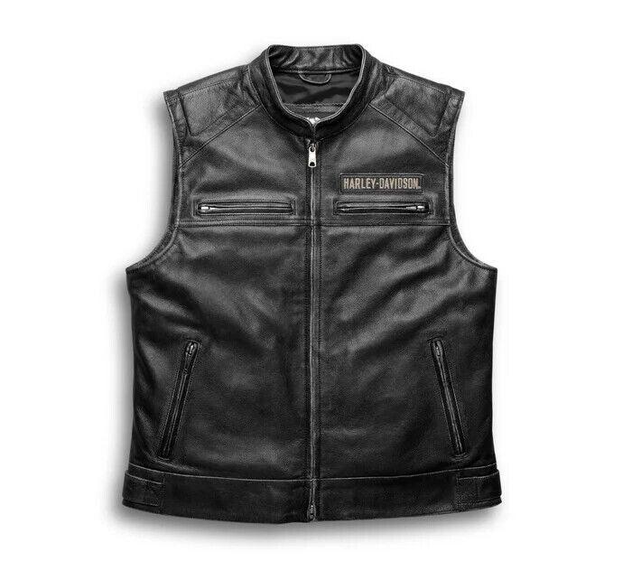 Harley Davidson Men's Passing Link Leather Vest