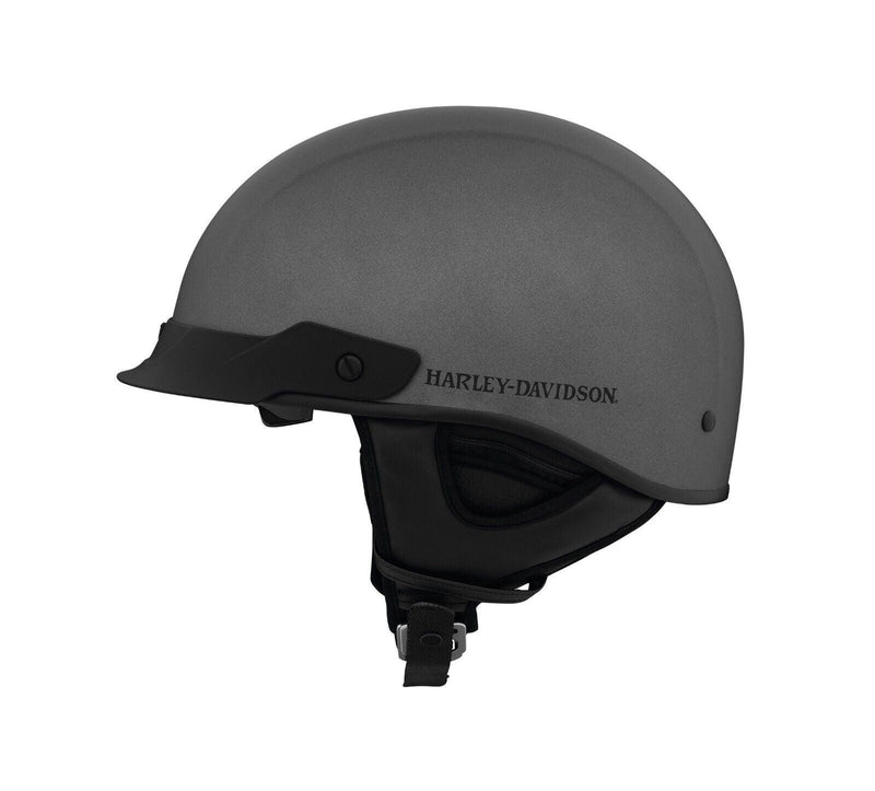 Harley Davidson Lucid Ultra-Light Sun Shield J03 1/2 Helmet - Matte Black Silver