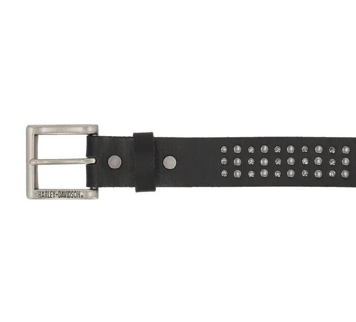 Harley-Davidson Men's Triple Row Stud Belt - Black