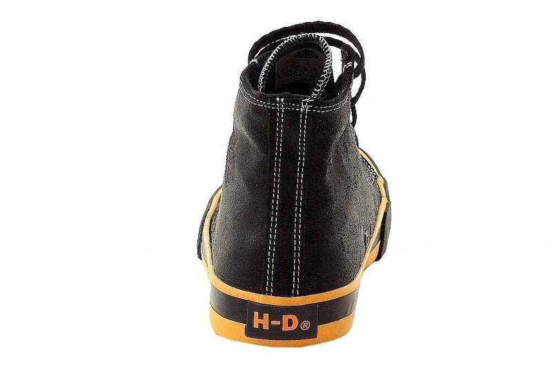 Harley Davidson Men's Nathan D93816 Black/Orange Leather High-Top Sneakers Shoes