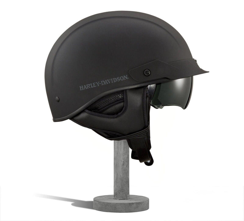 Harley Davidson Lucid Ultra-Light Sun Shield J03 Half Helmet - Matte Black