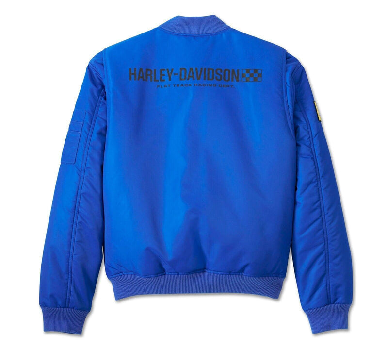 Harley Davidson Men's At the Crank Bomber Jacket - Lapis Blue