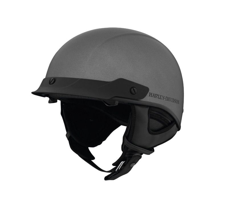 Harley Davidson Lucid Ultra-Light Sun Shield J03 1/2 Helmet - Matte Black Silver