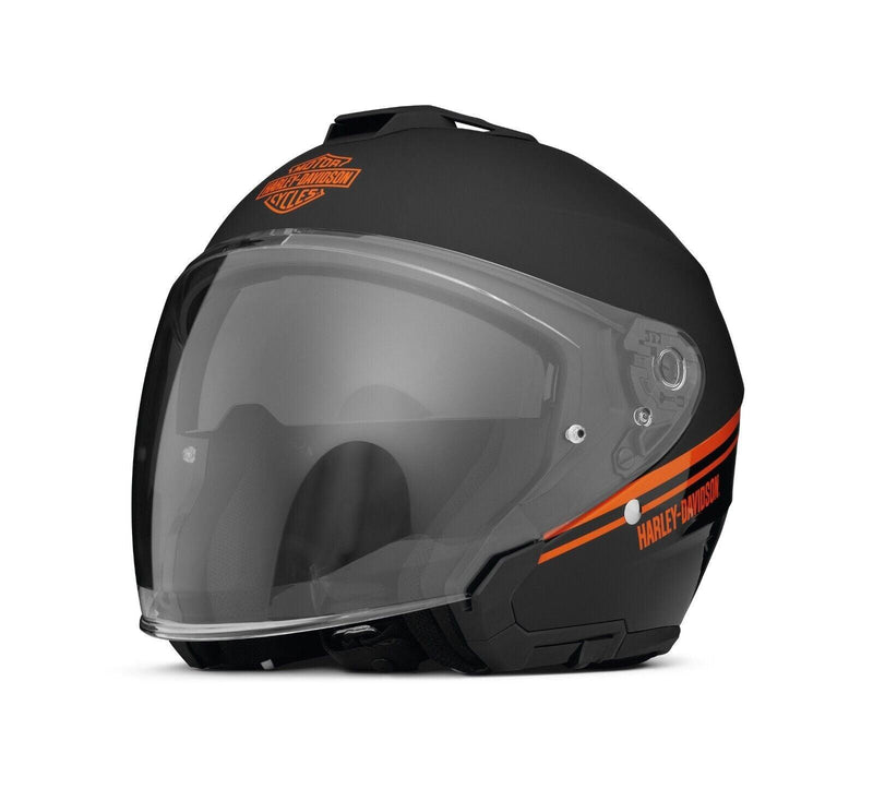 Harley Davidson Maywood II Sun Shield H33 3/4 Helmet - Gloss Black/Matte Black