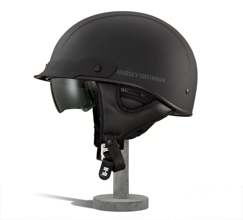 Harley Davidson Lucid Ultra-Light Sun Shield J03 Half Helmet - Matte Black