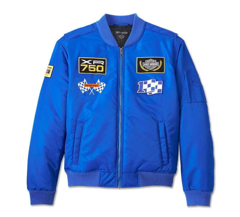 Harley Davidson Men's At the Crank Bomber Jacket - Lapis Blue