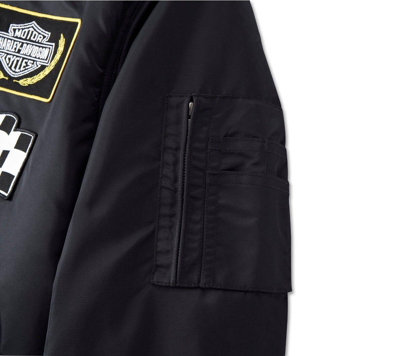 Harley Davidson Men's At the Crank Bomber Jacket - Harley Black