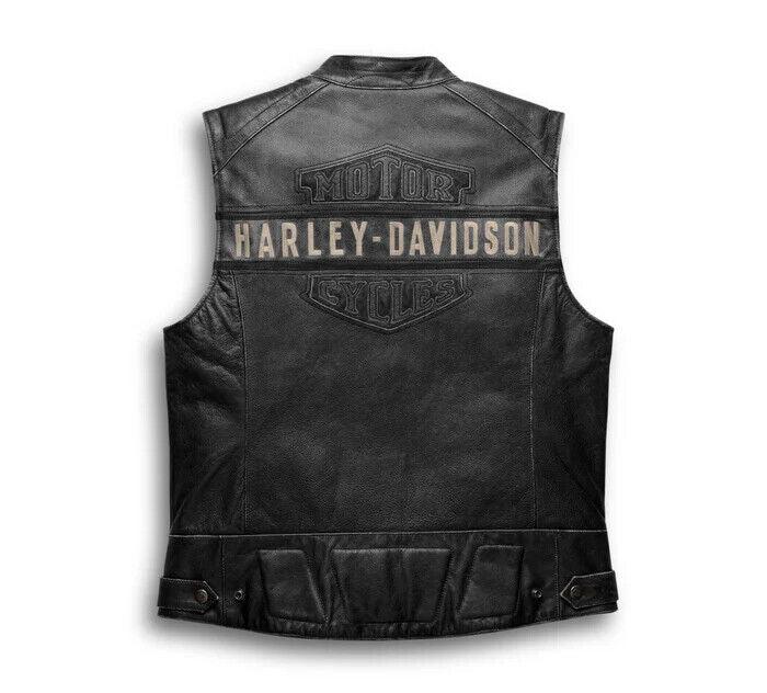 Harley Davidson Men's Passing Link Leather Vest