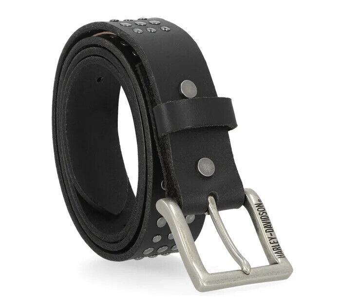 Harley-Davidson Men's Triple Row Stud Belt - Black