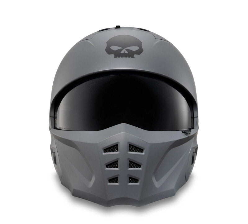 Harley Davidson Pilot II 2-in-1 Willie G Skull Helmet - Matte Gunship Grey