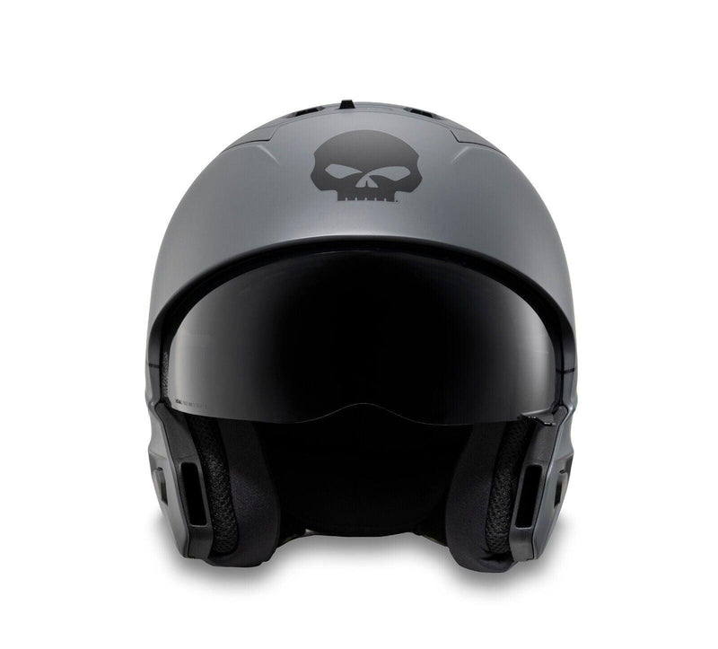 Harley Davidson Pilot II 2-in-1 Willie G Skull Helmet - Matte Gunship Grey