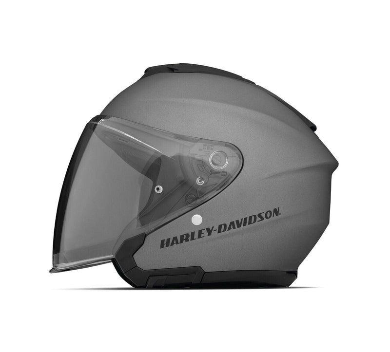 Harley Davidson Maywood II Sun Shield H33 3/4 Helmet - Matte Black Silver